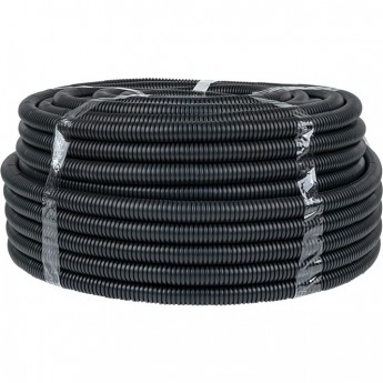 Гофрированная труба негорючая безгалогеновая FRHF EKF-PLAST с протяжкой d25 мм (75 м) черная