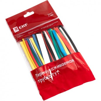 Набор ТУТ EKF PROXIMA нг: 6 цветов по 5шт. Разного диаметра (3/1,5; 4/2; 5/2,5; 6/3; 8/4) 100мм