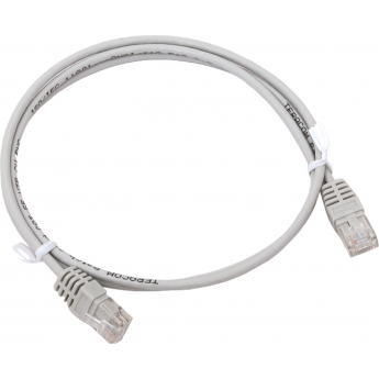 Патч-корд EKF TERACOM Cat.5E (1Гбит/с) неэкранированный UTP оболочка PVC серый (1м)