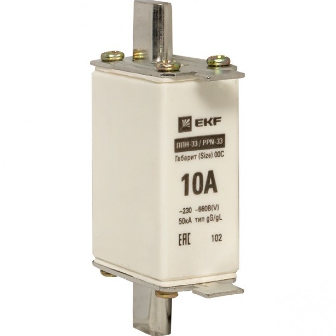 Плавкая вставка EKF PROxima ППН-33 100/ 10А габарит 00С fus-33/100/10 Плавкая вставка EKF PROxima ППН-33 100/ 10А габарит 00С fus-33/100/10