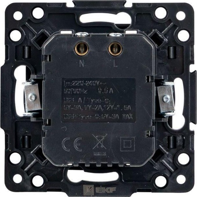 Розетка USB 2-м Стокгольм тип A+C механизм черн. PROxima EKF EZR-2USB-type-C Розетка USB 2-м Стокгольм тип A+C механизм черн. PROxima EKF EZR-2USB-type-C