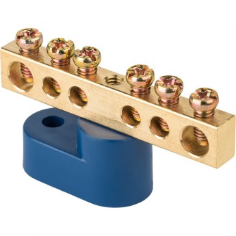 Шина EKF PROXIMA PEN "ноль-земля" 6x9мм 6 отверстий латунь крепеж по центру Шина EKF PROXIMA PEN "ноль-земля" 6x9мм 6 отверстий латунь крепеж по центру