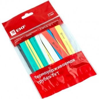 Термоусаживаемая трубка EKF PROXIMA ТУТ нг 12/6 набор:7 цветов по 3шт. 100мм.