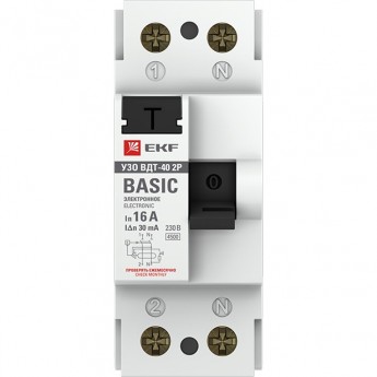Устройство защитного отключения УЗО EKF BASIC ВДТ-40 2P 16А/ 30мА (электронное)